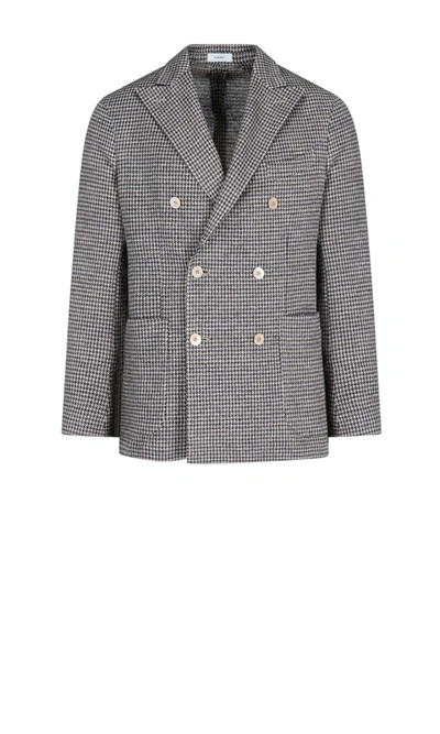 Boglioli Blazer Pied De Poule In Gray