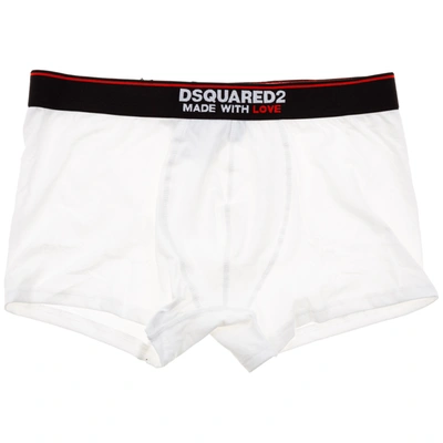Dsquared2 Men's Underwear Boxer Shorts In Bianco