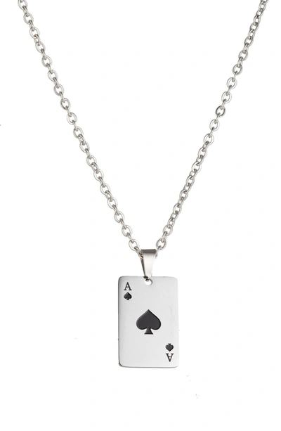 Eye Candy Los Angeles Ace Of Spades Pendant Necklace In Silver