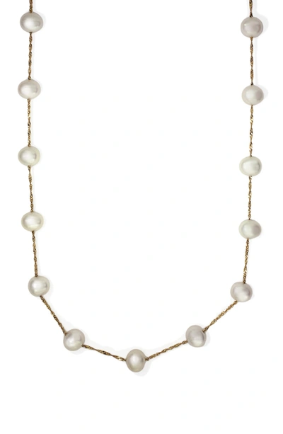 Effy 14k Yellow Gold Freshwater 5.5mm Pearl Necklace In White