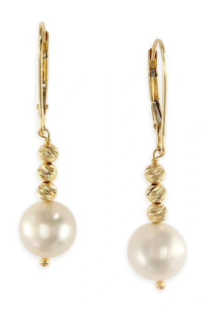 Effy 14k Yellow Gold Freshwater Pearl Drop Earrings In White