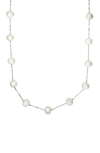 Effy 14k White Gold Freshwater Pearl Station Necklace