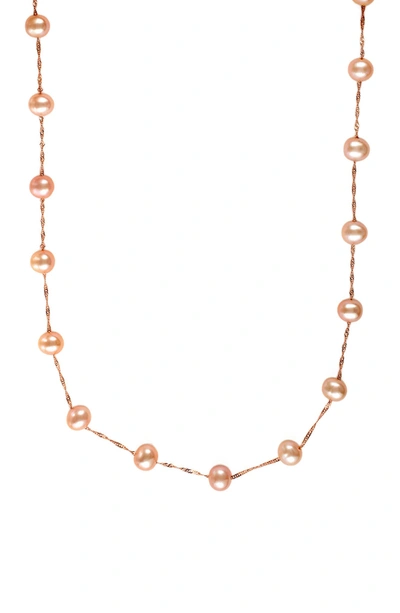 Effy 14k Rose Gold Freshwater 5.5mm Pearl Necklace In White