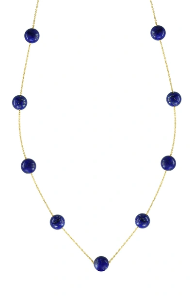 Effy 14k Yellow Gold Lapis Lazuli Bead Station Necklace In Blue