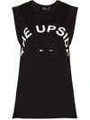 The Upside Muscle Logo-print Cotton-jersey Vest In Black