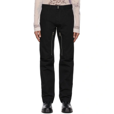 Givenchy Black Zip Jeans In 001-black