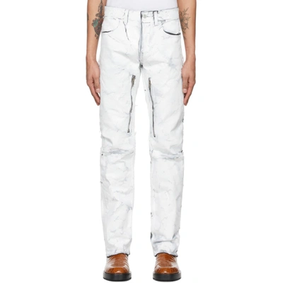 Givenchy Cracked-effect Painted Straight-leg Jeans In 100-white