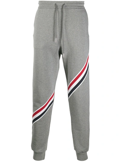 Thom Browne Classic Tri-color Stripe Sweatpants, Medium Grey