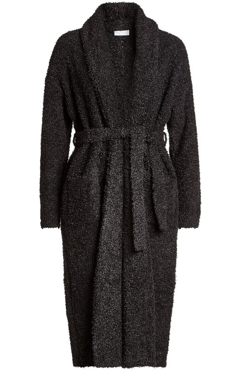 Brunello Cucinelli Bouclé Coat With Cotton In Black | ModeSens