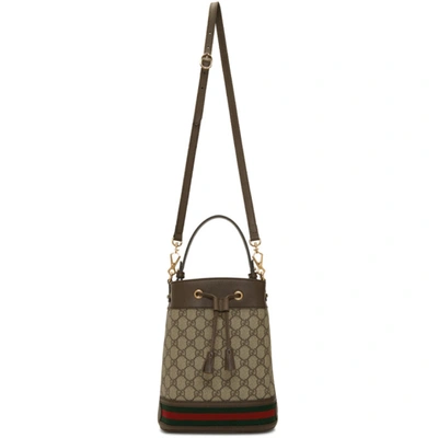 Gucci Beige Gg Supreme Small Ophidia Gg Bucket Bag In 8745 Beige