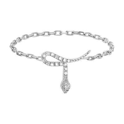 Djula Women's Magic Touch 18k White Gold & Diamond Snake Chain Ring