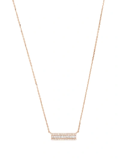 Djula 18kt Rose Gold Eclat Diamond Baguette Necklace In Or Rose