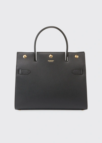 Burberry Small Bar Framed Tote Bag In Black