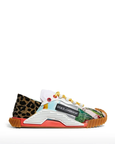 Dolce & Gabbana Patchwork Ns1 Trainer Sneakers In Multicolor