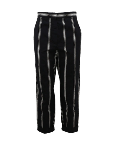 Brunello Cucinelli Crinkle Micro Striped Pant In Black