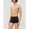 Hanro Mens Black Elasticated Slim-fit Stretch-cotton Trunks