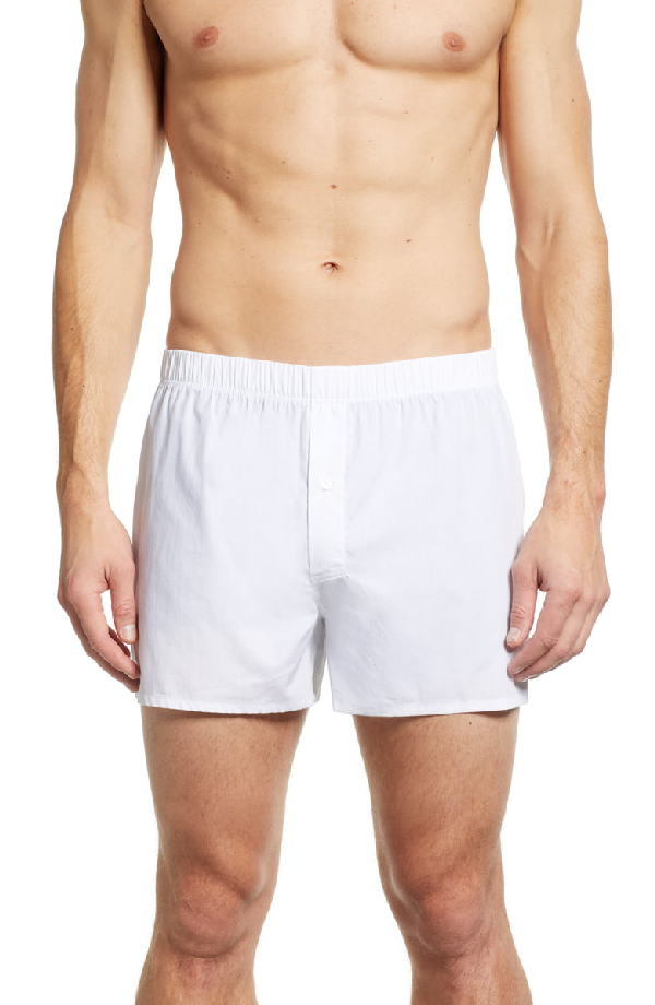 Hanro Woven Plain Boxer Shorts In White | ModeSens