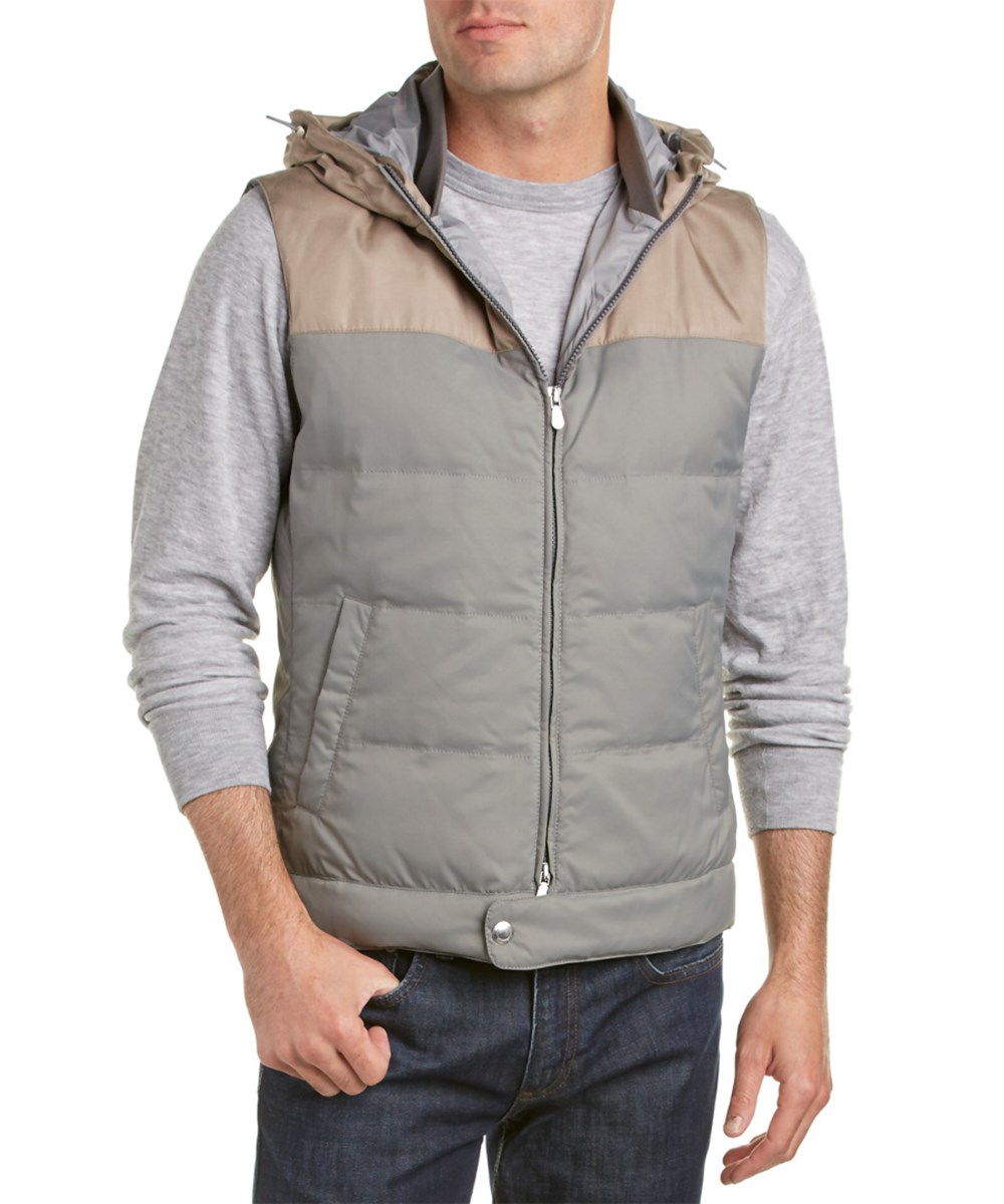 Brunello Cucinelli Quilted Down Silk-blend Vest' In Multiple Colors | ModeSens