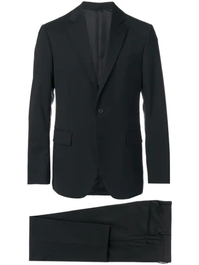 Versace Modern-fit Classic Wool Suit In Black