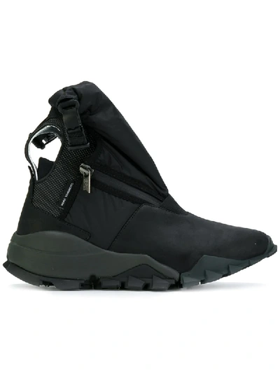 Y-3 Ryo High Technical Fabric & Leather Sneakers In Black