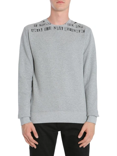 Valentino Cotton Blend Letter Print Sweatshirt In Grey