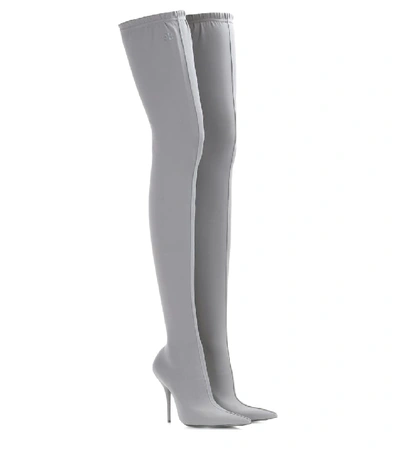 Balenciaga Jersey Crepe Over-the-knee Boot In Grey