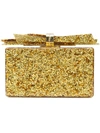 Edie Parker Wolf Glittered Acrylic Box Clutch In Gold