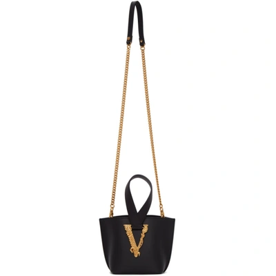 Versace Black Mini Virtus Bucket Bag In K41ot Black