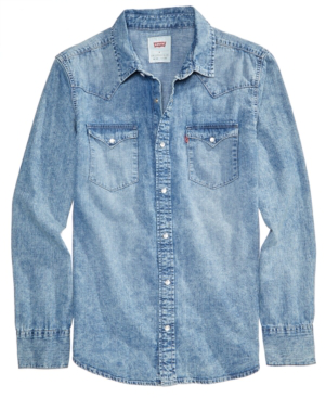 levi's barstow western shirt blue