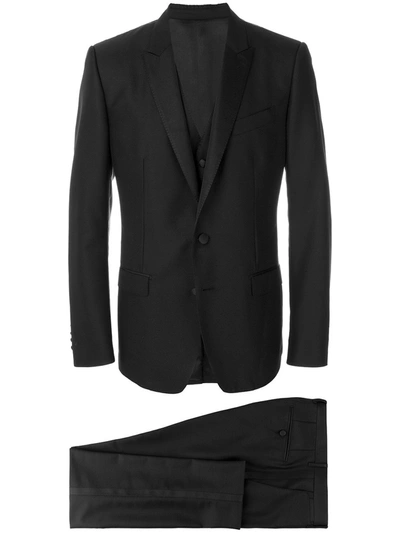 Dolce & Gabbana Three Piece Suit In Black