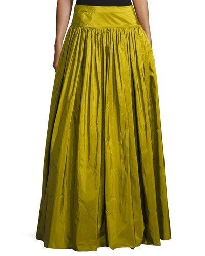 Michael Kors Ruffled Silk Ball Skirt, Green