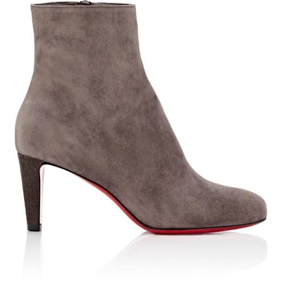 Christian Louboutin Top Suede Ankle Boots In Gray