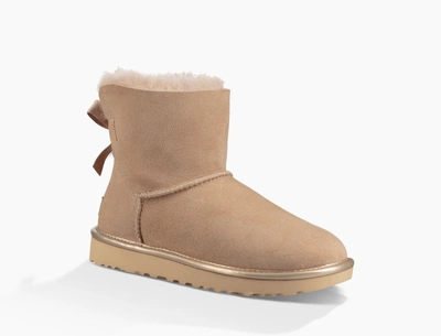 Ugg Mini Bailey Bow Ii Metallic In Driftwood | ModeSens