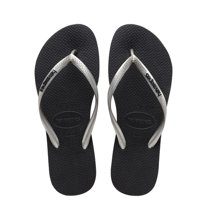 Havaianas Slim Logo Pop Up Sandal Black/silver In Slim Logo Pop Up Sandal  Black/silver - | ModeSens
