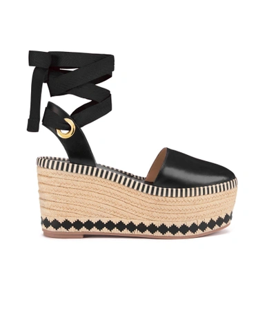 Tory Burch Dandy Espadrille Wedge In Black | ModeSens