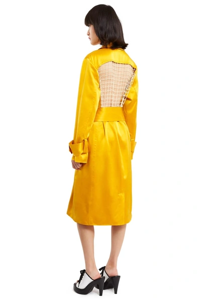 Opening Ceremony Silk Trench Dress - Racer Yellow