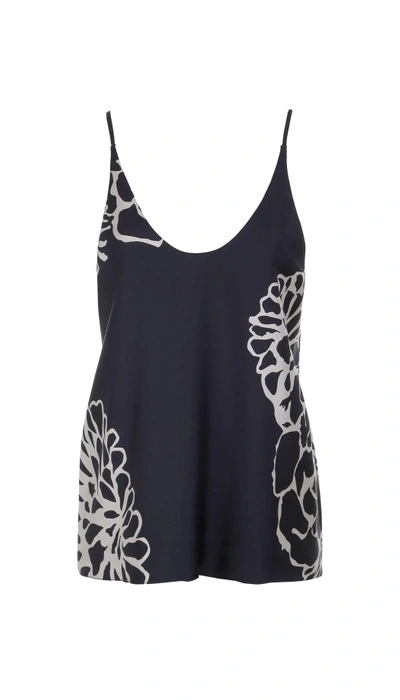 Tibi Orla Bloom Silk Cami In Black