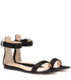 Gianvito Rossi Leather Ankle-strap Flat Sandals In Black
