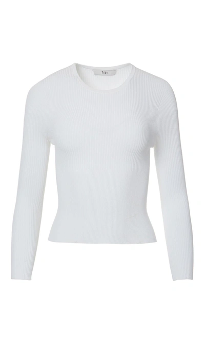 Tibi Seamless Ribbed Corset Waisted Pullover