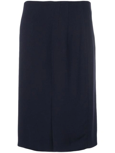 Ferragamo Pleat Detail Skirt In Blue