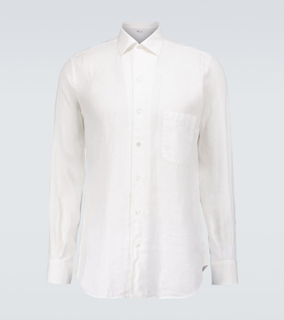 Loro Piana Andre Arizona Linen Polo Shirt In Optic White
