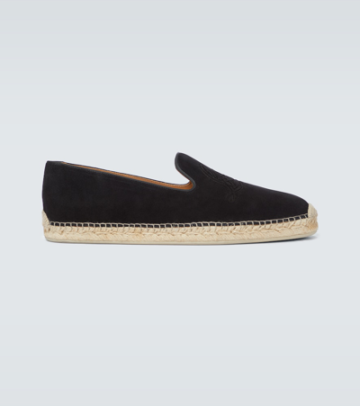 Christian Louboutin Esparadra Suede Espadrilles In Black