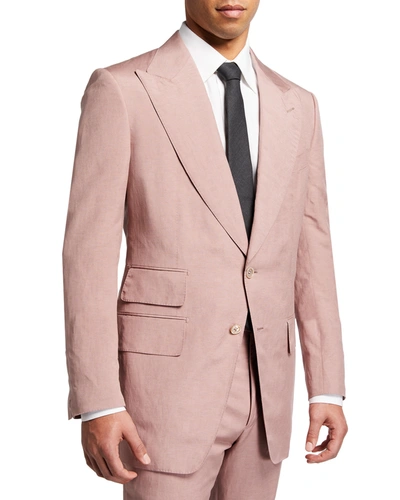Tom Ford Men's Silk-linen Two-piece Day Suit In Dk Pnk Sld | ModeSens