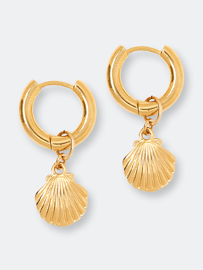 Tess + Tricia Estelle Shell Charm Earrings In Gold