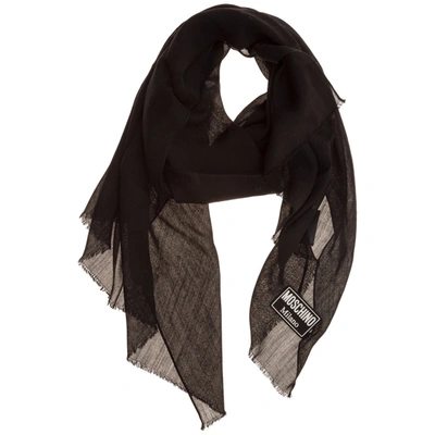 Moschino Marvin Wool Scarf In Black