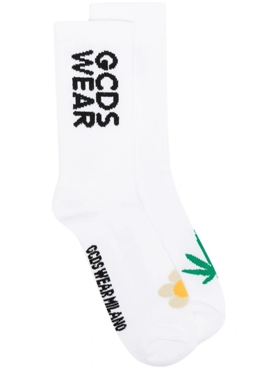 Gcds Illustration Motif Ankle Socks In White