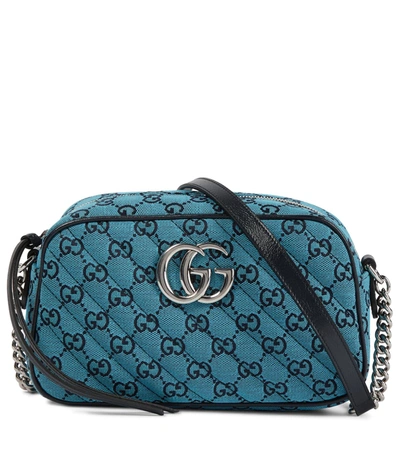 Gucci GG Marmont Multicolor Small Shoulder Bag in Blue