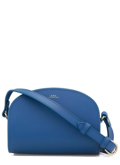 Apc A.p.c. Women's Blue Leather Shoulder Bag In Majorelle Blue
