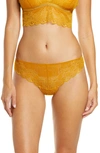 Madewell Lace Tanga Panties In Amber Gold