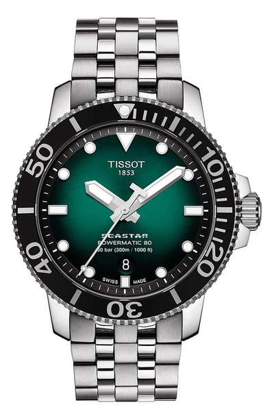 Tissot Seastar 1000 Powermatic Bracelet Watch, 43mm In Green Gradient